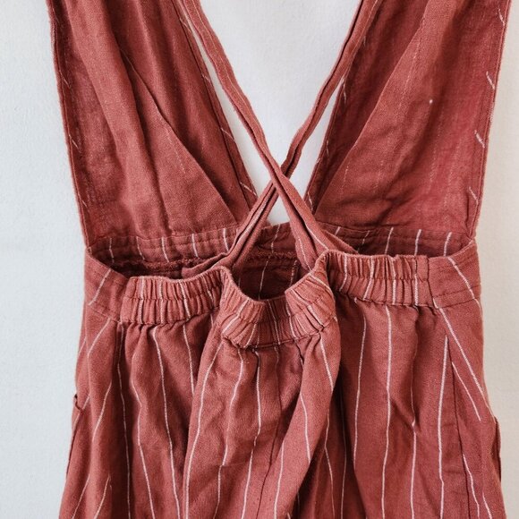 Japna Linen Blend Pink Boho Striped Jumper Dress Cottagecore Women's S - Picture 4 of 6